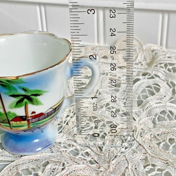 Flamingo Mini Tea Cup Saucer Vintage Florida Souvenir - Picture 6 of 10